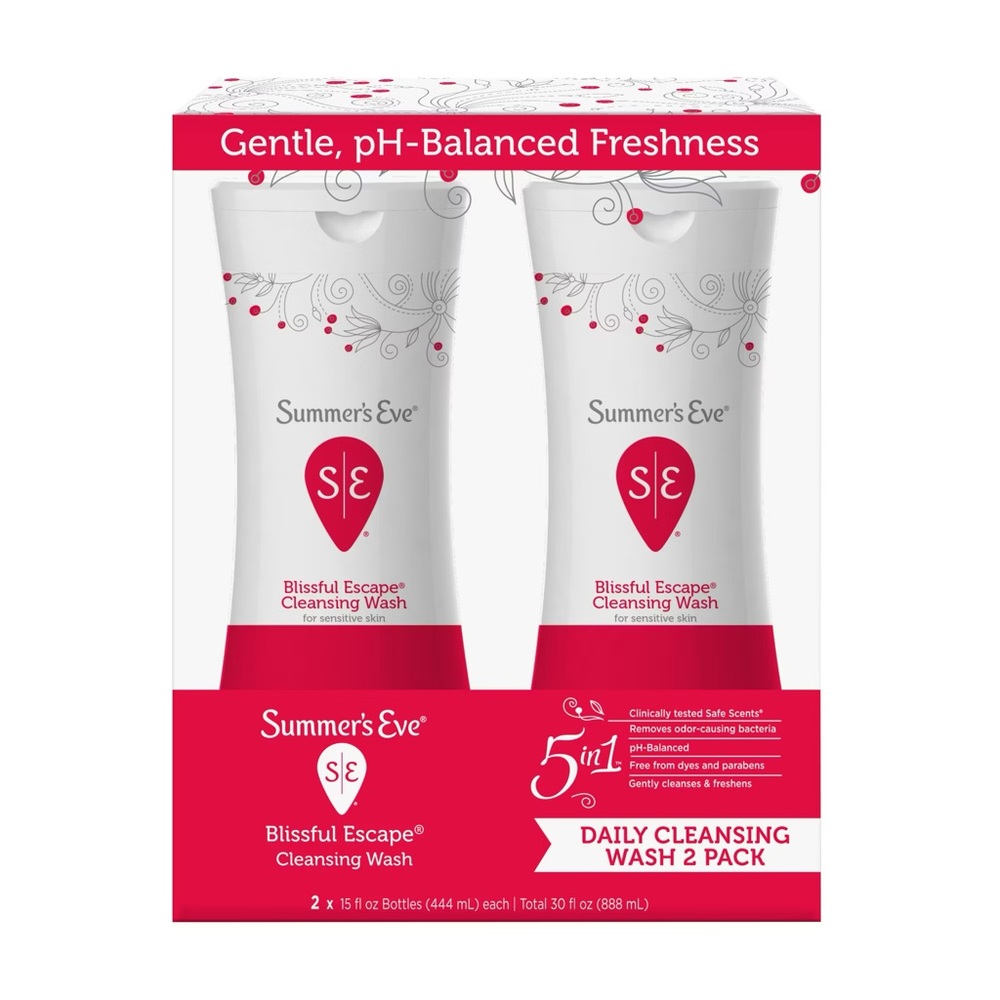 Summers Eve Blisstul Escape Feminine
Cleansing Wash, 2 pk./15 fl. oz.